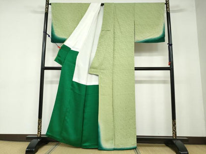 平和屋着物●訪問着　草花地紋　暈し染め　正絹　逸品　DAAY5137ud