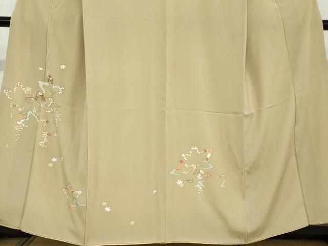 平和屋着物●訪問着 駒刺繍 草花文 正絹 逸品 DAAY5138ud