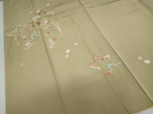 平和屋着物●訪問着 駒刺繍 草花文 正絹 逸品 DAAY5138ud