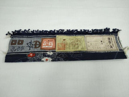 平和屋着物●小千谷紬 本真綿織 地紙重ね草花文 証紙付き 正絹 逸品 未使用 DAAY5149ud