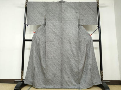 平和屋着物●上質な小紋 総絞り 抽象文様 金糸 正絹 逸品 DAAY5158ud