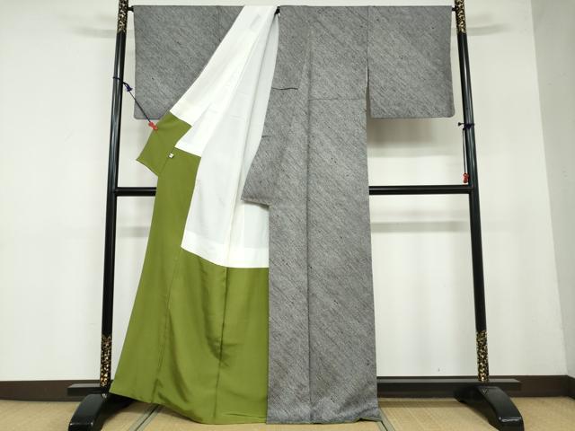 平和屋着物●上質な小紋 総絞り 抽象文様 金糸 正絹 逸品 DAAY5158ud