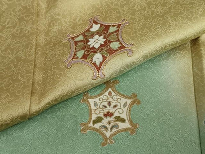 平和屋着物●訪問着　駒刺繍　抽象草花文　暈し染め　金彩　正絹　逸品　DAAY5174ud