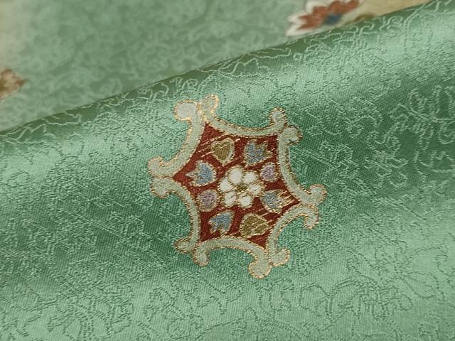 平和屋着物●訪問着　駒刺繍　抽象草花文　暈し染め　金彩　正絹　逸品　DAAY5174ud