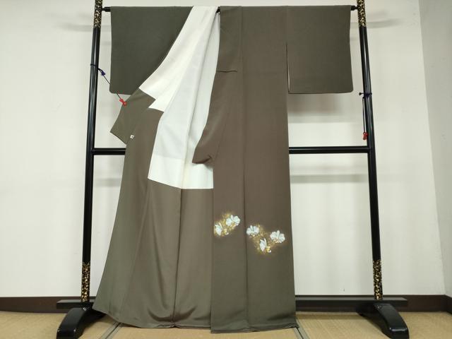 平和屋着物●豪華色留袖 舞花文 金彩 正絹 逸品 DAAY5177ud