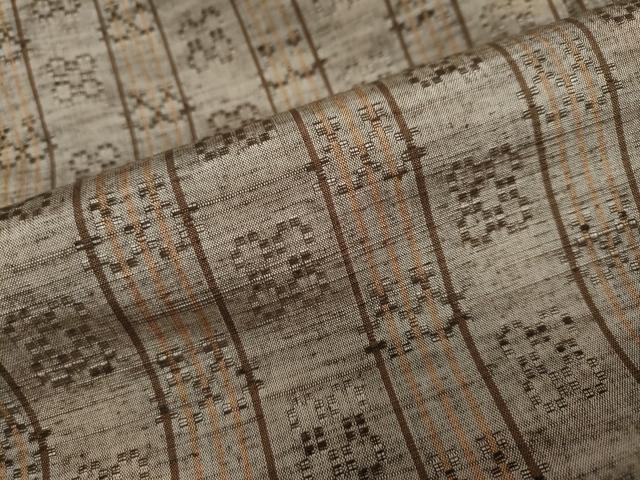 平和屋着物○上質な紬 花織 間道 正絹 逸品 未使用 DAAY5214ud