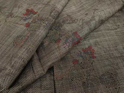 平和屋着物●本場大島紬　9マルキ　蔦の葉文　正絹　逸品　未使用　DAAY5220ud