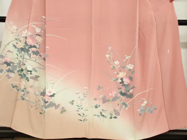 平和屋着物●訪問着　友禅　作家物　草花文　暈し染め　正絹　逸品　DAAY5221ud
