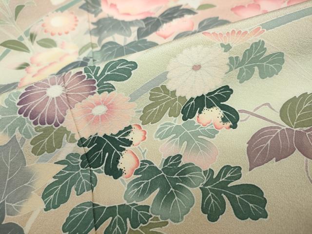 平和屋着物●訪問着　友禅　作家物　草花文　暈し染め　正絹　逸品　DAAY5221ud