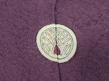 平和屋着物●上質な色無地　紋意匠　滅紫色　正絹　逸品　DAAY5226ud