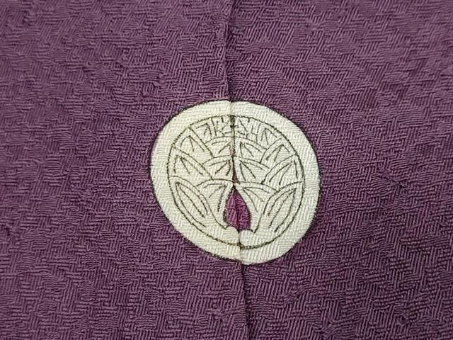 平和屋着物●上質な色無地　紋意匠　滅紫色　正絹　逸品　DAAY5226ud