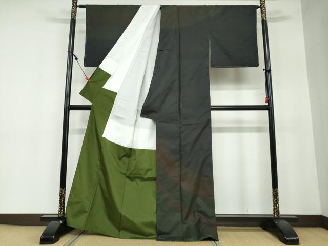 平和屋着物●本場大島紬　訪問着　横段文　正絹　逸品　DAAY5230ud