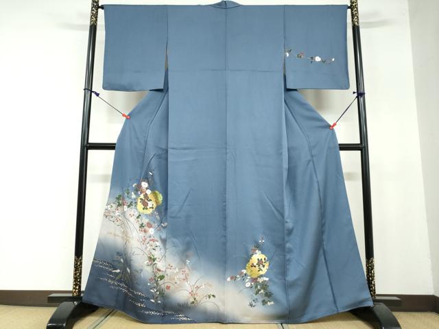 平和屋着物●訪問着 雪輪草花文 暈し染め 金彩 正絹 逸品 DAAY5233ud