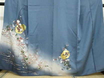 平和屋着物●訪問着 雪輪草花文 暈し染め 金彩 正絹 逸品 DAAY5233ud