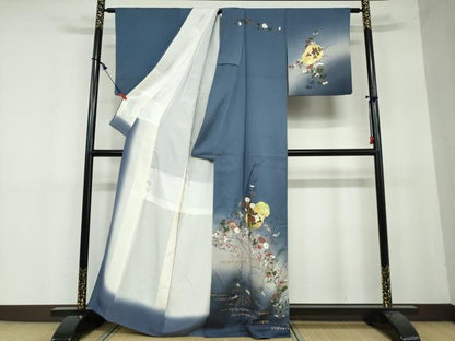 平和屋着物●訪問着 雪輪草花文 暈し染め 金彩 正絹 逸品 DAAY5233ud