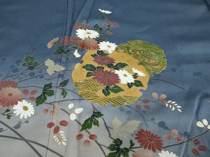 平和屋着物●訪問着 雪輪草花文 暈し染め 金彩 正絹 逸品 DAAY5233ud