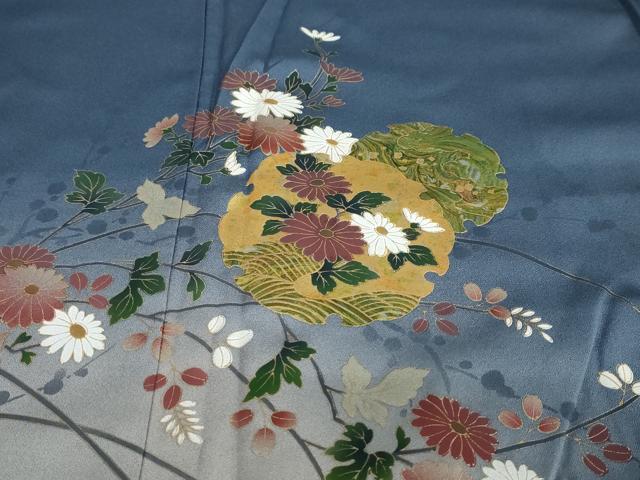 平和屋着物●訪問着 雪輪草花文 暈し染め 金彩 正絹 逸品 DAAY5233ud