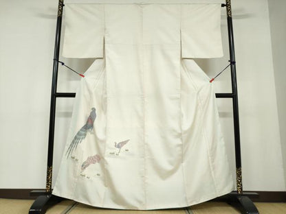 平和屋着物●京の名門・菱屋六右ェ門 紬 色留訪問着 孔雀文 正絹 逸品 DAAY5272ud