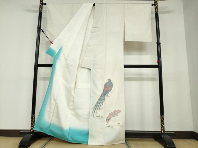 平和屋着物●京の名門・菱屋六右ェ門 紬 色留訪問着 孔雀文 正絹 逸品 DAAY5272ud