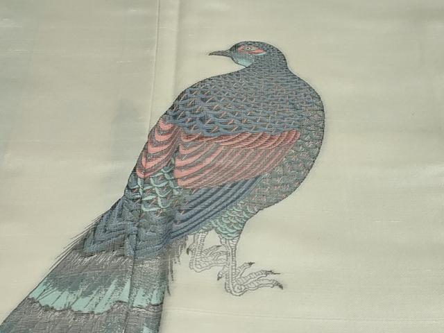 平和屋着物●京の名門・菱屋六右ェ門 紬 色留訪問着 孔雀文 正絹 逸品 DAAY5272ud