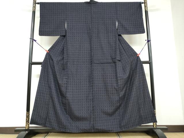平和屋着物●結城紬　抽象文様　正絹　逸品　DAAY5294ud