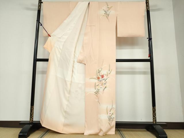 平和屋着物●訪問着　草花文　暈し染め　大丸扱い　正絹　逸品　DAAY5298ud