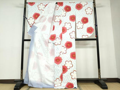 平和屋着物●小振袖　二尺袖　舞花文　洗える着物　逸品　新品　DAAY5323ud