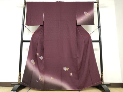 平和屋着物●訪問着 総刺繍 陶器松葉文 暈し染め 金糸 鈴乃屋扱い 正絹 逸品 未使用 DAAY5334ud
