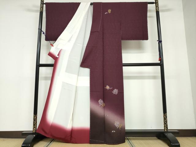 平和屋着物●訪問着 総刺繍 陶器松葉文 暈し染め 金糸 鈴乃屋扱い 正絹 逸品 未使用 DAAY5334ud