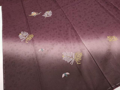 平和屋着物●訪問着 総刺繍 陶器松葉文 暈し染め 金糸 鈴乃屋扱い 正絹 逸品 未使用 DAAY5334ud