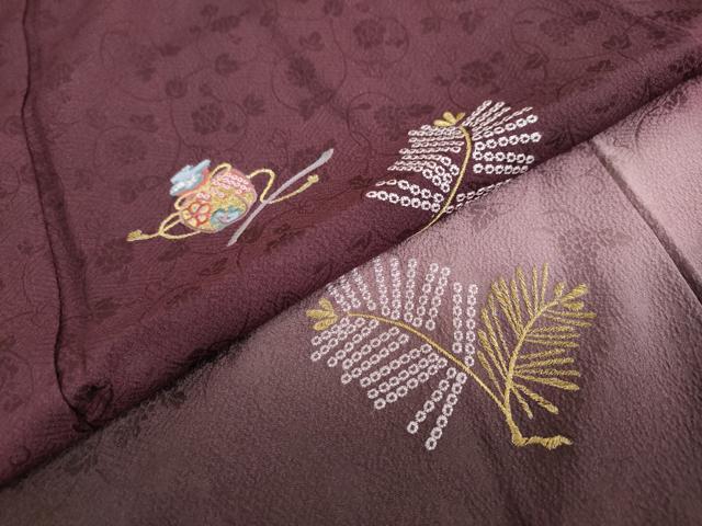 平和屋着物●訪問着 総刺繍 陶器松葉文 暈し染め 金糸 鈴乃屋扱い 正絹 逸品 未使用 DAAY5334ud