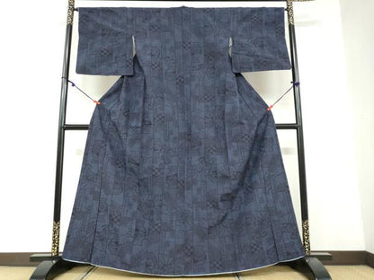 平和屋着物●結城紬 陶器草花文 正絹 逸品 DAAY5341ud