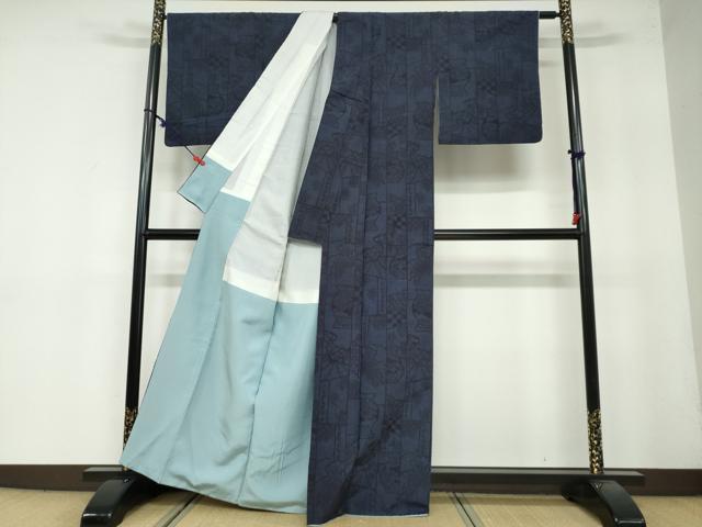 平和屋着物●結城紬 陶器草花文 正絹 逸品 DAAY5341ud