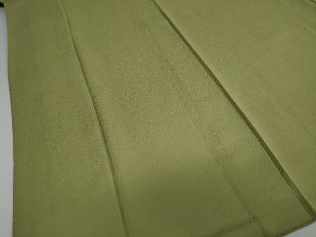 平和屋着物●上質な色無地 花唐草地紋 青丹色 正絹 逸品 DAAY5363ud