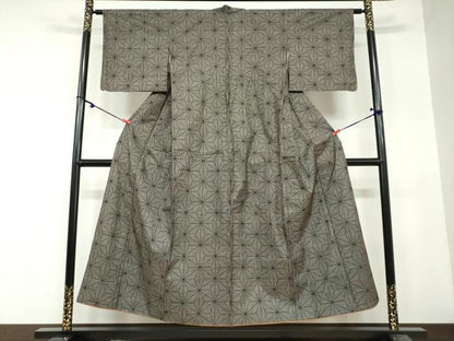 平和屋着物●本場大島紬　7マルキ　麻の葉文様　正絹　逸品　DAAY5367ud