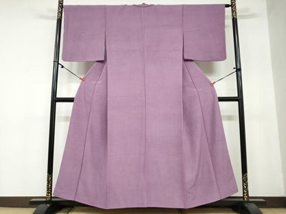 平和屋着物●上質な紬　二藍色　反端付き　正絹　逸品　DAAY5369ud