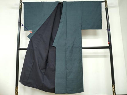 平和屋着物●男性　本場大島紬　アンサンブル　長羽織　100亀甲　総詰め　正絹　逸品　DAAY5381ud