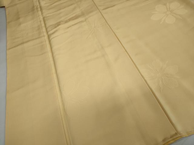 平和屋着物●上質な色無地　舞花地紋　萱草色　正絹　逸品　DAAY5415ud