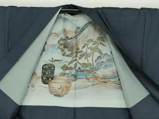平和屋着物●男性　本場大島紬　アンサンブル　長羽織　100亀甲　総詰め　正絹　逸品　DAAY5446ud