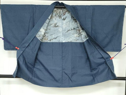 平和屋着物●男性　紬　アンサンブル　120亀甲　正絹　逸品　DAAY5447ud