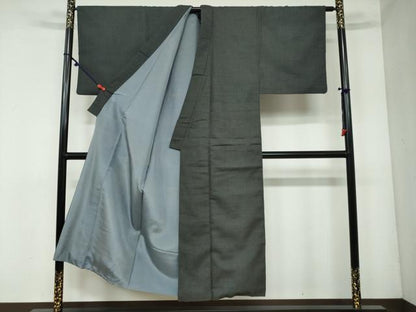 平和屋着物●男性　紬　アンサンブル　100亀甲　正絹　逸品　DAAY5449ud