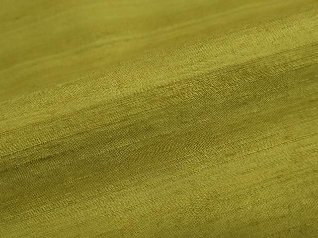 平和屋着物●結城紬　鶯色　正絹　逸品　DAAY5468ud