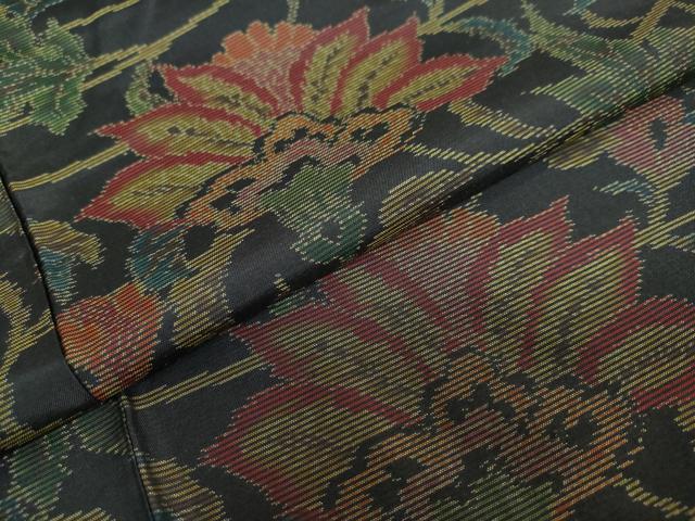 平和屋着物●本場大島紬　洋花文　正絹　逸品　未使用　DAAY5469ud