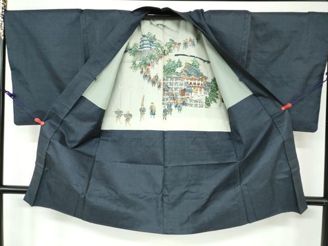 平和屋着物●男性　本場大島紬　アンサンブル　100亀甲　総詰め　正絹　逸品　DAAY5487ud