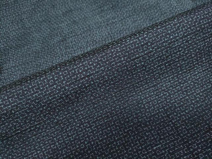 平和屋着物●男性 紬 アンサンブル 幾何学文様 正絹 逸品 未使用 DAAY5492ud