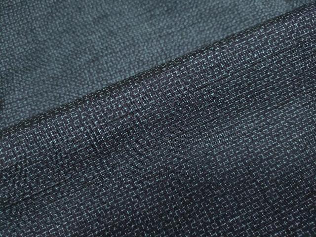 平和屋着物●男性 紬 アンサンブル 幾何学文様 正絹 逸品 未使用 DAAY5492ud