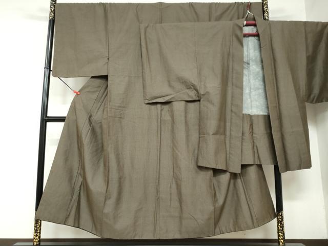 平和屋着物●男性　紬　アンサンブル　長羽織　100亀甲　総詰め　正絹　逸品　DABF1210ud
