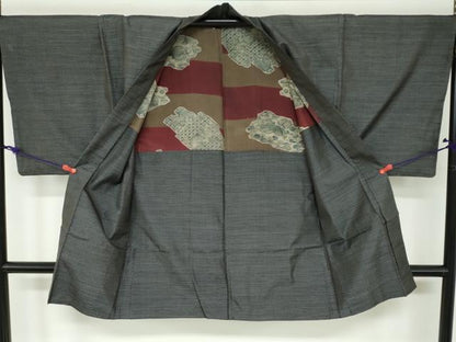 平和屋着物●男性 本場大島紬 アンサンブル 80亀甲 総詰め 正絹 逸品 DAAY5501ud