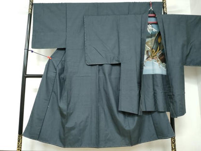 平和屋着物●男性 紬 アンサンブル 100亀甲 総詰め 正絹 逸品 未使用 DAAY5503ud