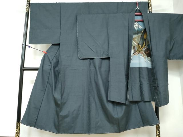 平和屋着物●男性 紬 アンサンブル 100亀甲 総詰め 正絹 逸品 未使用 DAAY5503ud